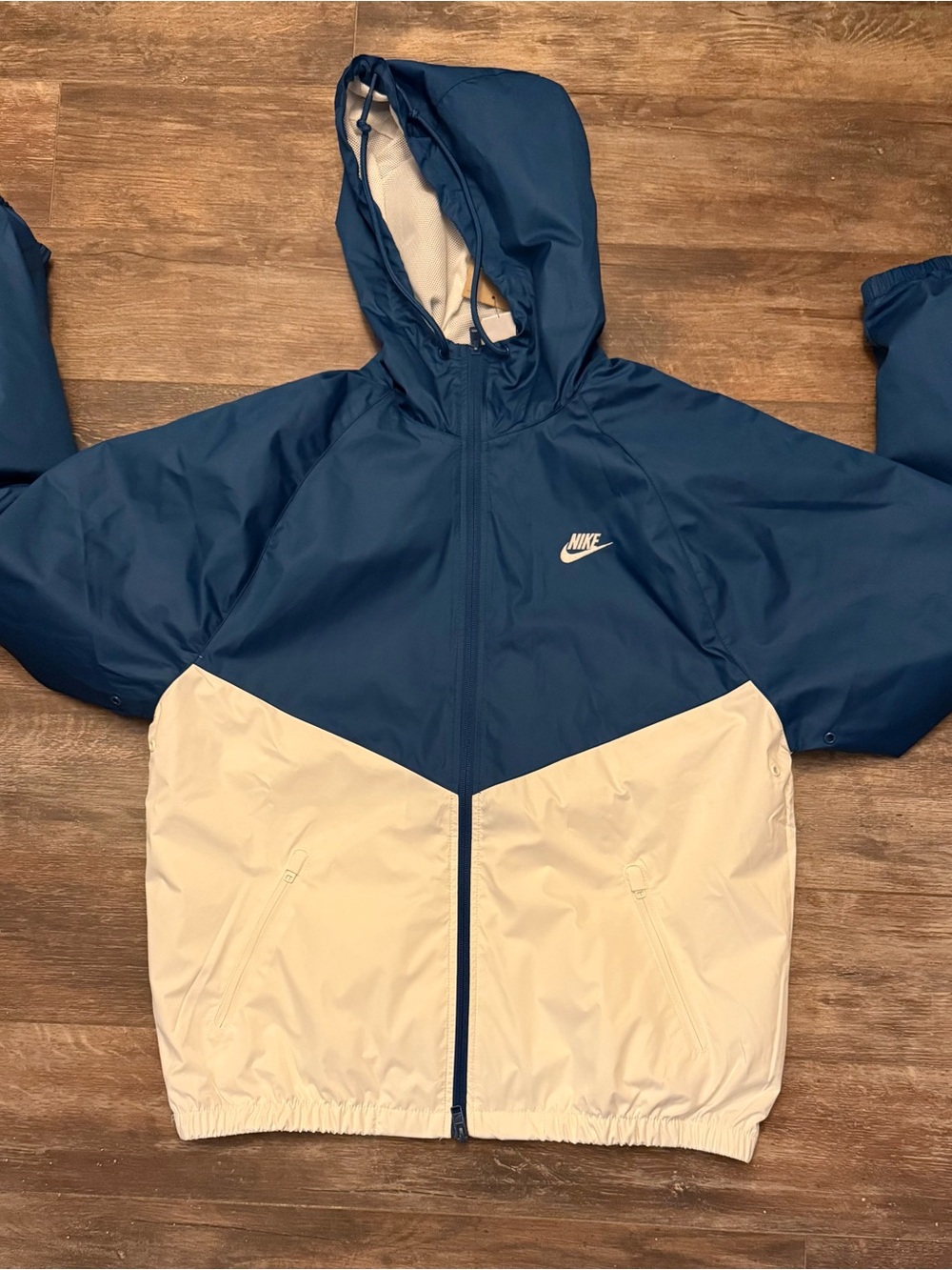 Nike Blue and White Performance Hooded Jacket